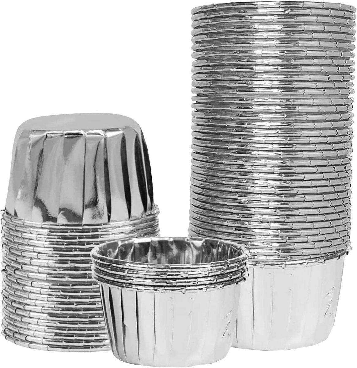 50 Aluminium Papieren Cupcake Vormpjes voor Bakken, Ideaal voor Feestjes en Verjaardagen, Inclusief 50 Stuks