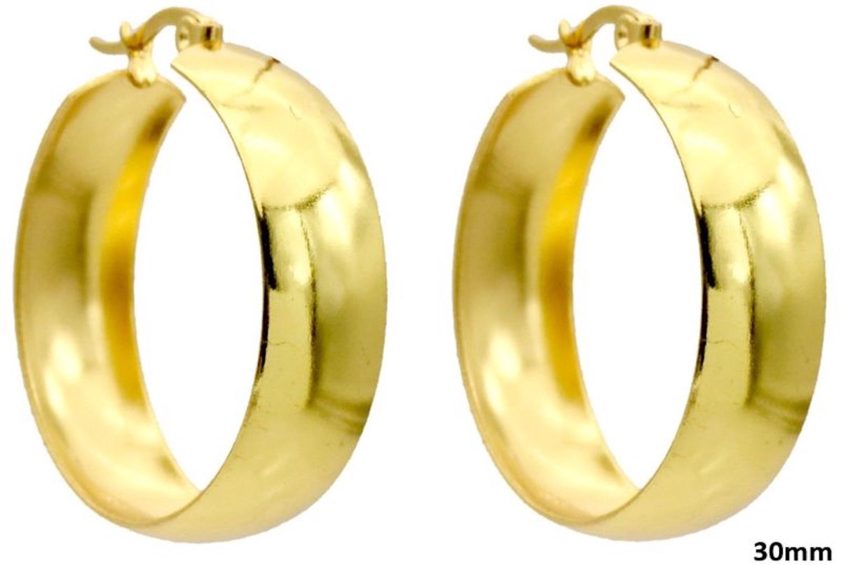 Oorringen - 3 centimeter - Stainless steel - Goudkleurig - Oorbellen - Damesdingetjes