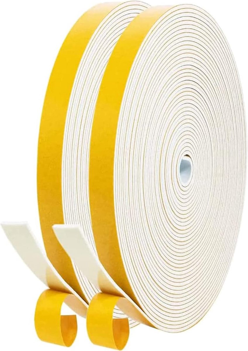 SnelShoppen - Sealing Tape, Zelfklevende Tape voor Deuren en Ramen, 20 Meter, Foam Rubber Dichtstrip Tegen Koude Tocht, Geluiddempende Waterdichte Sto