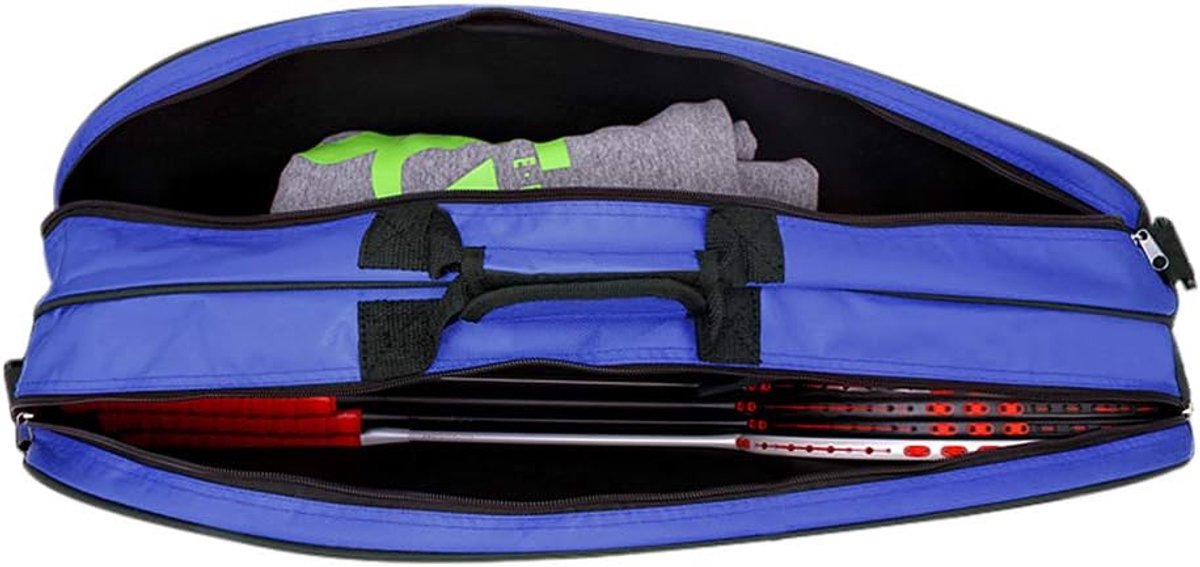 SnelShoppen - Extra Large Oxford Waterproof Badminton Bag - Draagbare Squash Bag, Racket Bag, Tennis Bag met Schoencompartiment voor 6 Rackets, Schoen