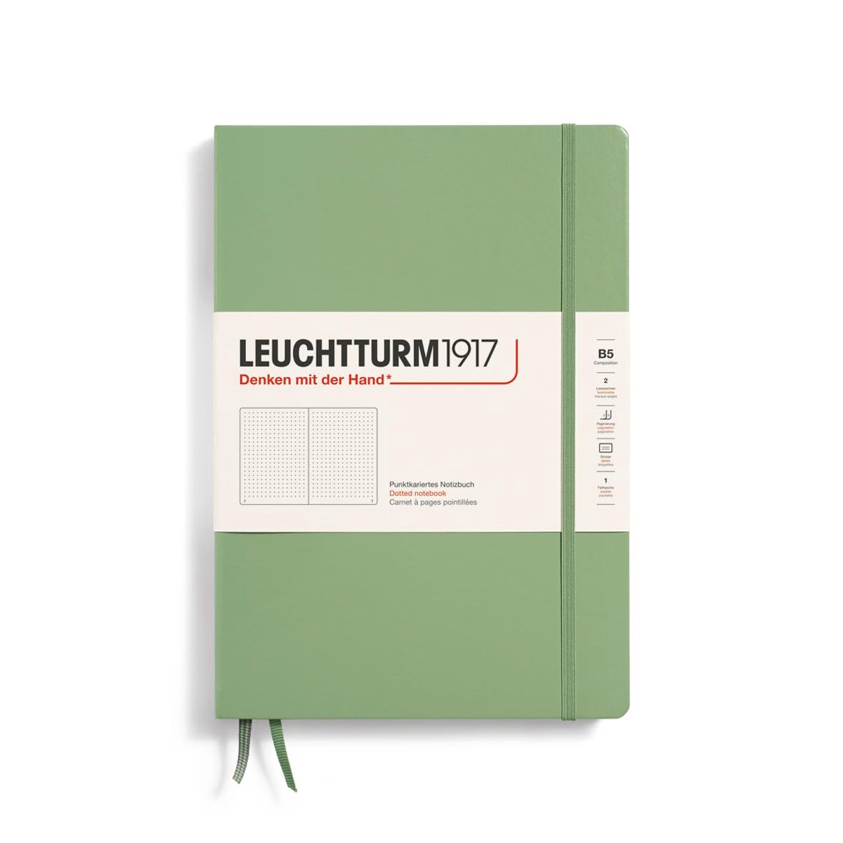 SnelShoppen - A5 Notitieboek Dotted Hardcover - 219 Genummerde Pagina's - Sage Groen - Perfect voor Notities, Journaling en Creatieve Projecten