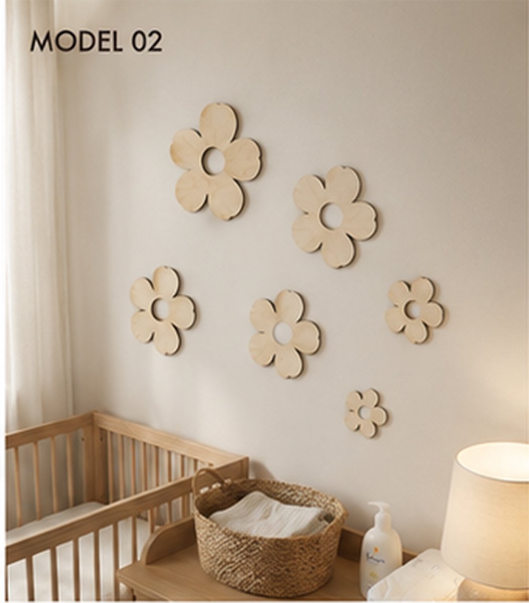 Houten Wanddecoratie Babykamer – Scandinavische Kinderkamer Decoratie – Natuurlijk Berkenhout – Diverse Modellen en Afmetingen