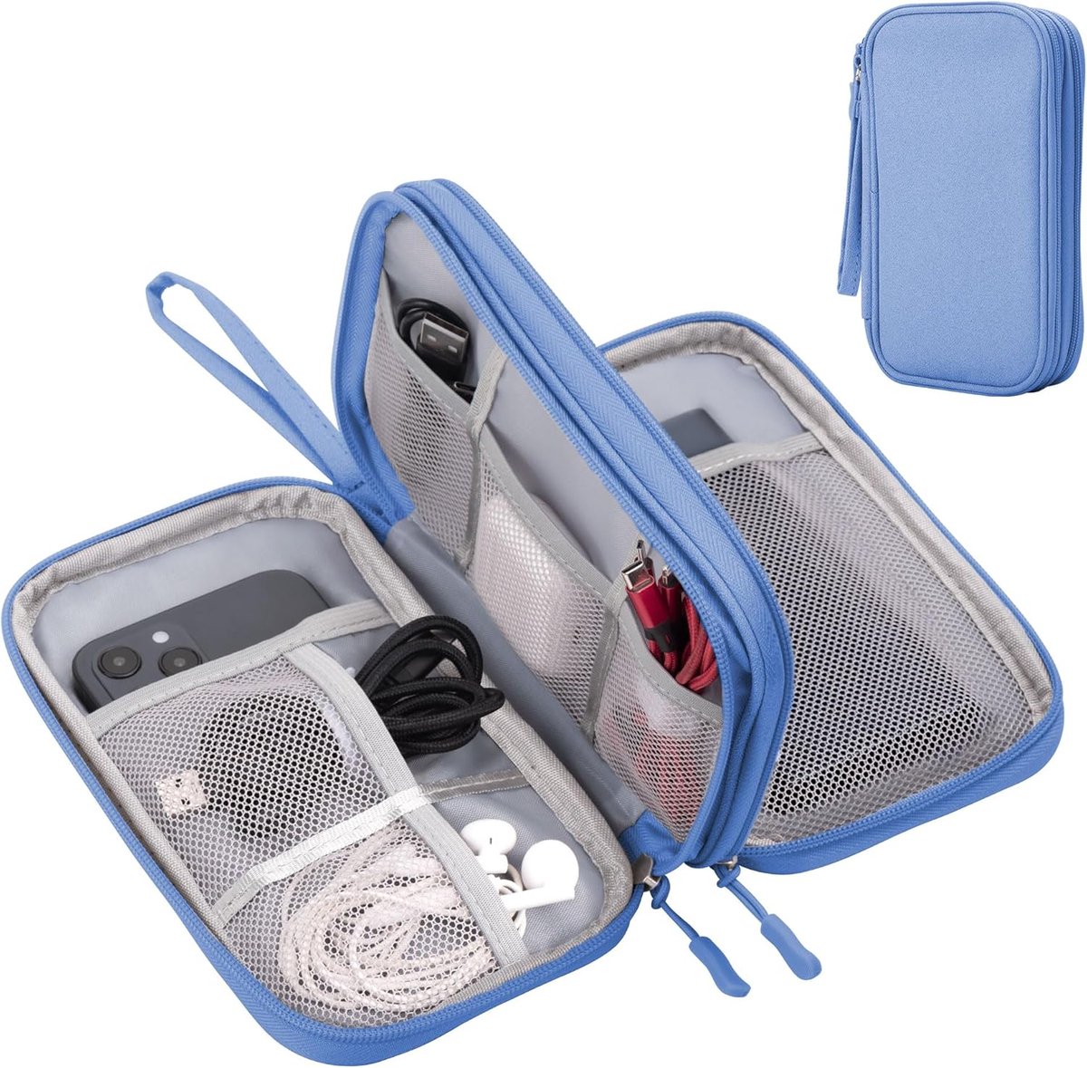 SnelShoppen - Arae Electronics Organizer - Travel Cable Organizer - Dubbele Laag Waterdichte Opbergtas - Elektronische Accessoires - Voor Kabels, Opla