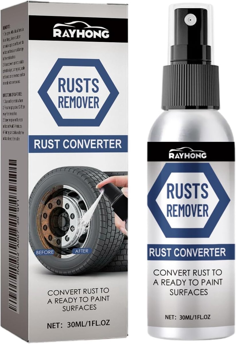 SnelShoppen - Multifunctionele Roestverwijder Spray voor Auto, Metaal en Machines - 30 ml Roestverwijderaar - Ideaal voor Wielen, Uitlaten en Deuren