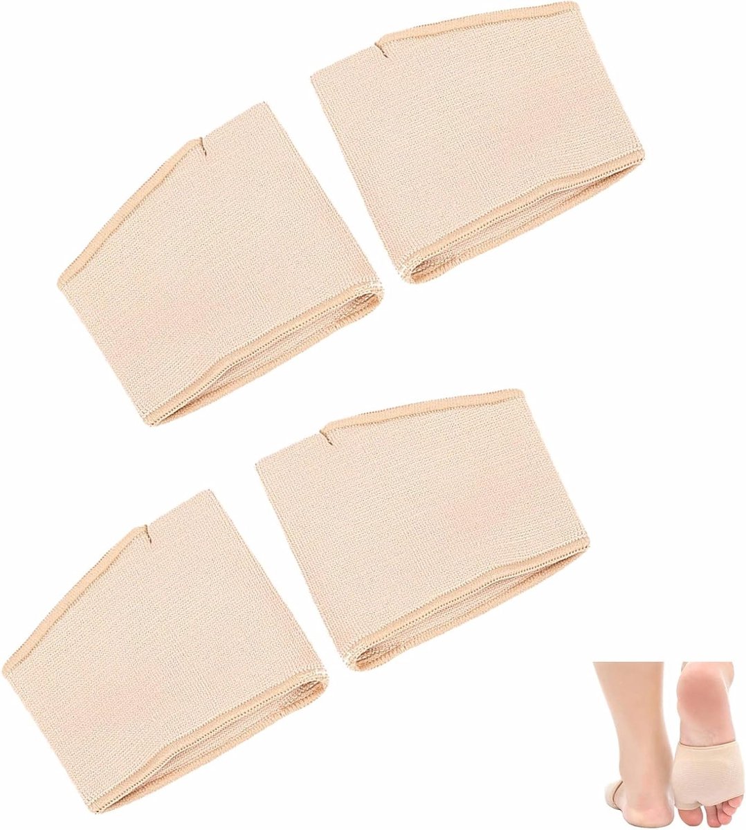 Middenvoetkussens met gelpads, herbruikbare antislip voorvoetpads voor mannen en vrouwen, ideaal voor staan, lopen en wandelen (Beige, L)