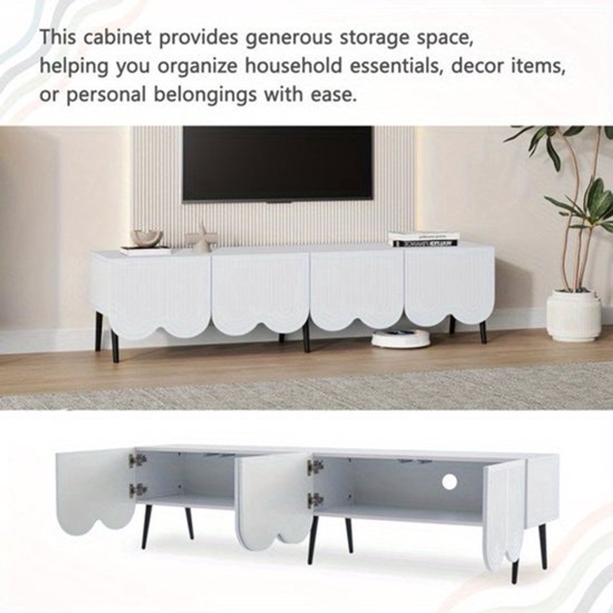 TV-Meubel – TV-Kast – TV-Standaard – Entertainmentmeubel – Dressoir – 177,8 cm extra lang 