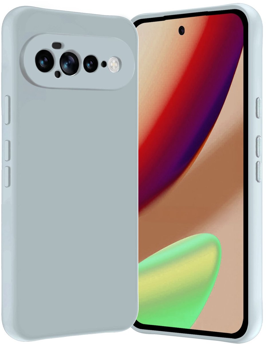 Hoes - Geschikt voor Google Pixel 11 Pro XL - Sterk & Shockproof - Hoesje Cover - Siliconen Case - Lichtblauw