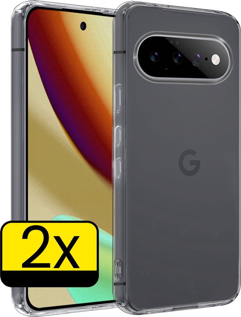 Hoesje - 2 Stuks - Geschikt voor Google Pixel 11 - Sterk & Shockproof - Case Siliconen - Back Cover - Telefoon Hoes - Telefoonhoesjes - Transparant