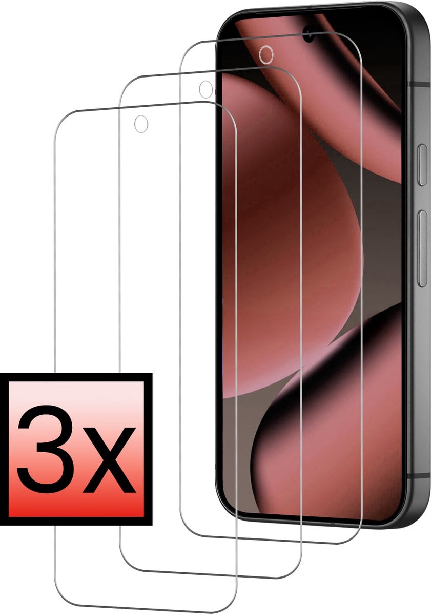 Screenprotector - 3 Stuks - Geschikt voor Google Pixel 11 Pro - Extra Sterk - Beschermglas - Gehard Glas - Tempered Glass - Screen Protector - Bescherm Cover