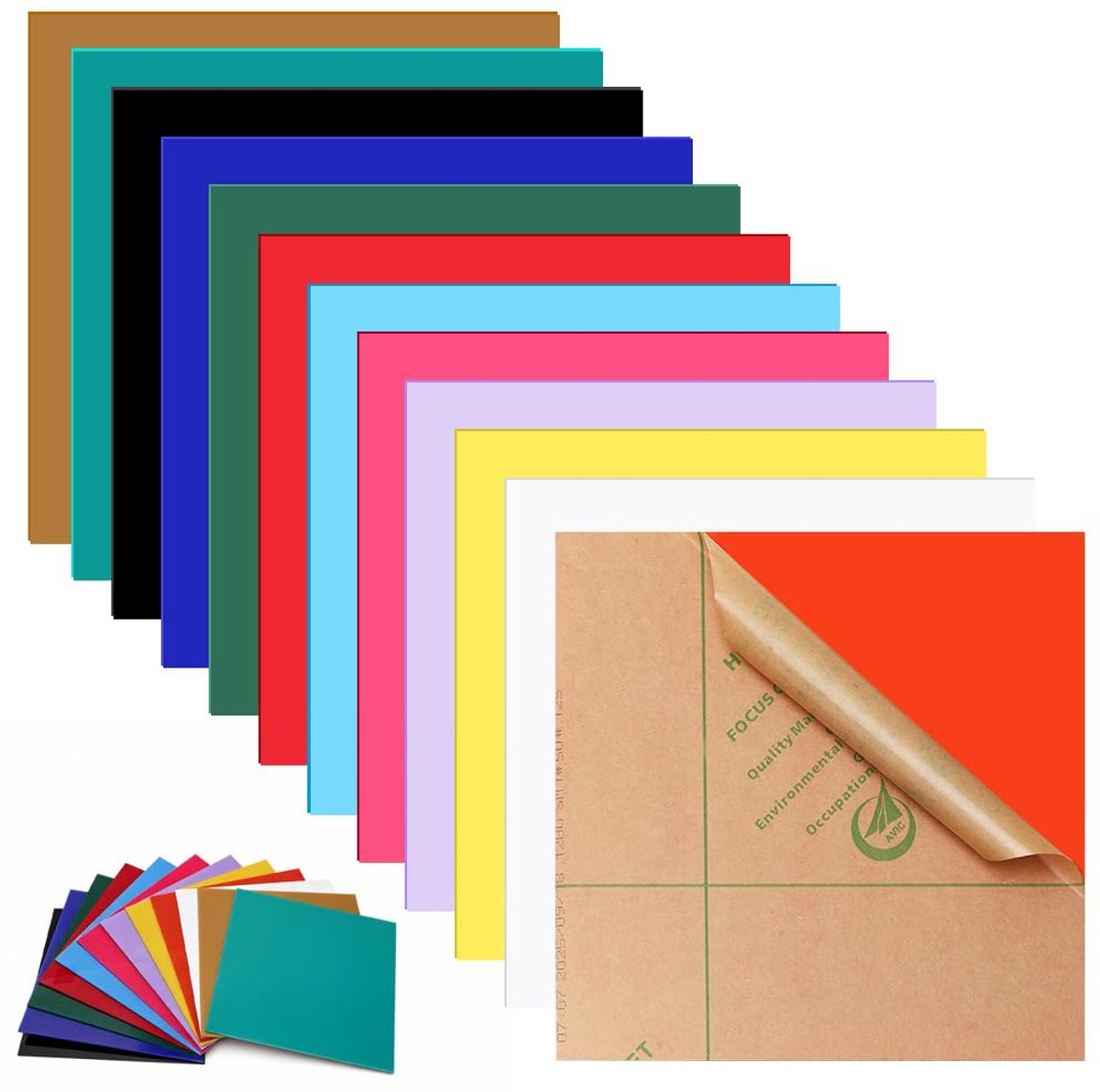 SnelShoppen - Pack van 12 Kleurrijke Acrylplaten 20x20x3 cm, Acryl Kunststof voor Lasergravuren, Modelbouw, Displays, Fotolijsten, Knutsel- en DIY-pro