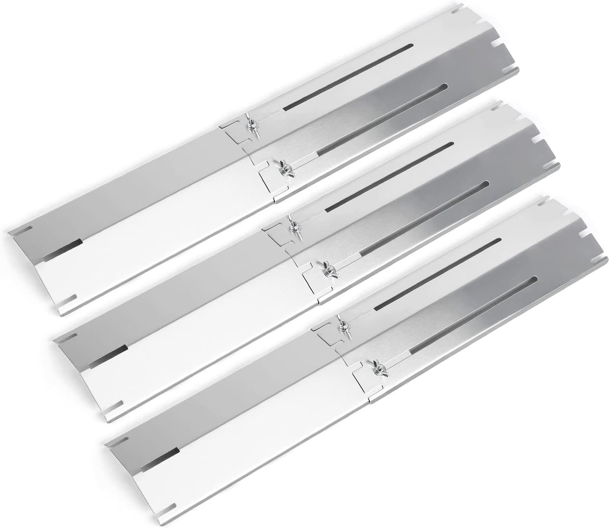 SnelShoppen - Universele Gas Grill Branderkap 30-53CM - RVS Warmteplaat Vervangingsonderdelen voor Camping, Tuin en Buitenkeuken - 3 Stuks