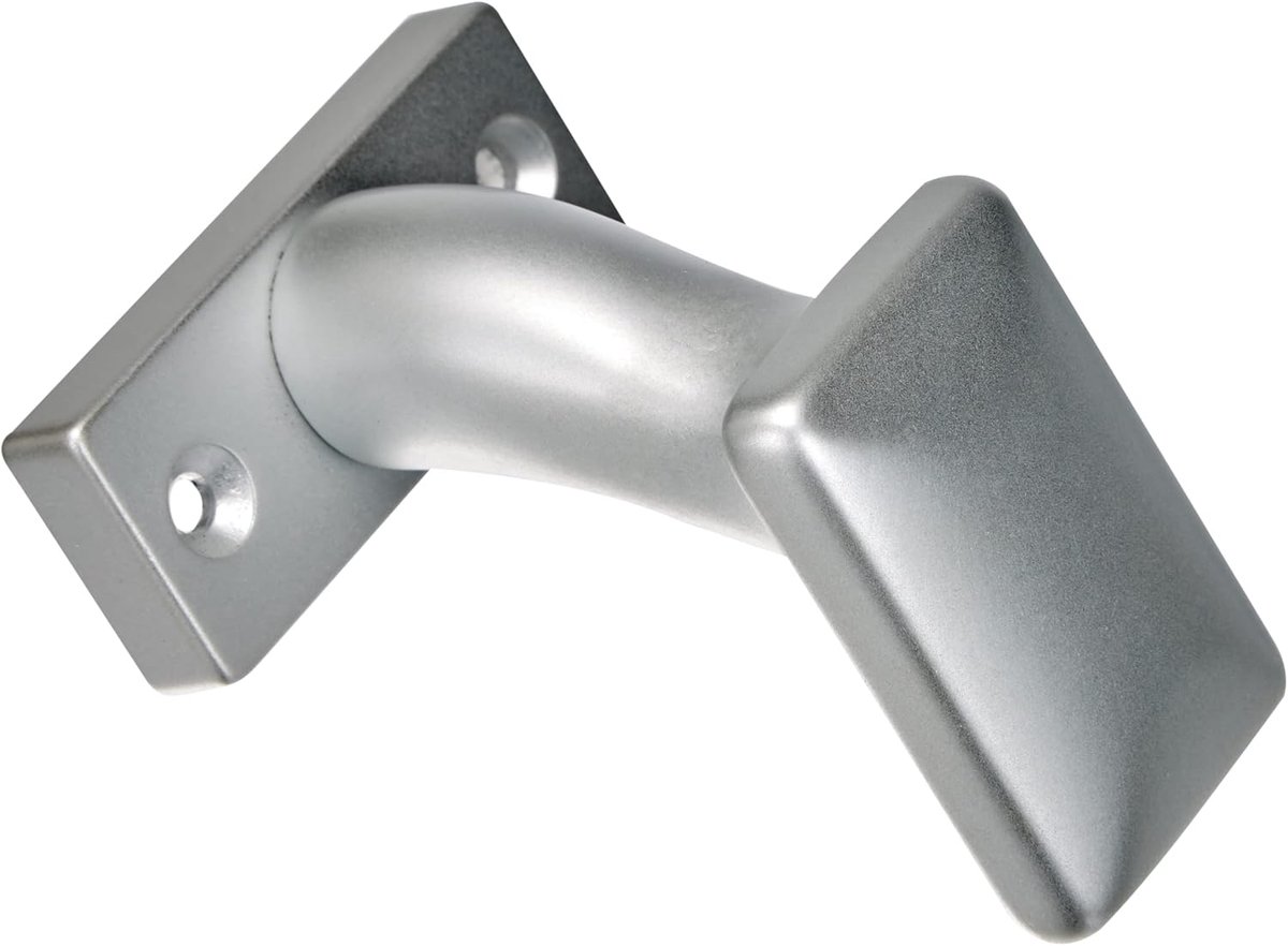 SnelShoppen - Deurknop op vierkante rozet | vlak model | geblokkeerd | aluminium zilver geanodiseerd | Fix knop | 1 stuk