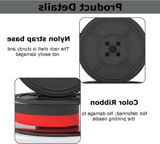 Set van 2 inktlinten voor typemachines, nylon linten, universele dubbelspoel kleurlinten, compatibel met klassieke modellen — afbeelding 2