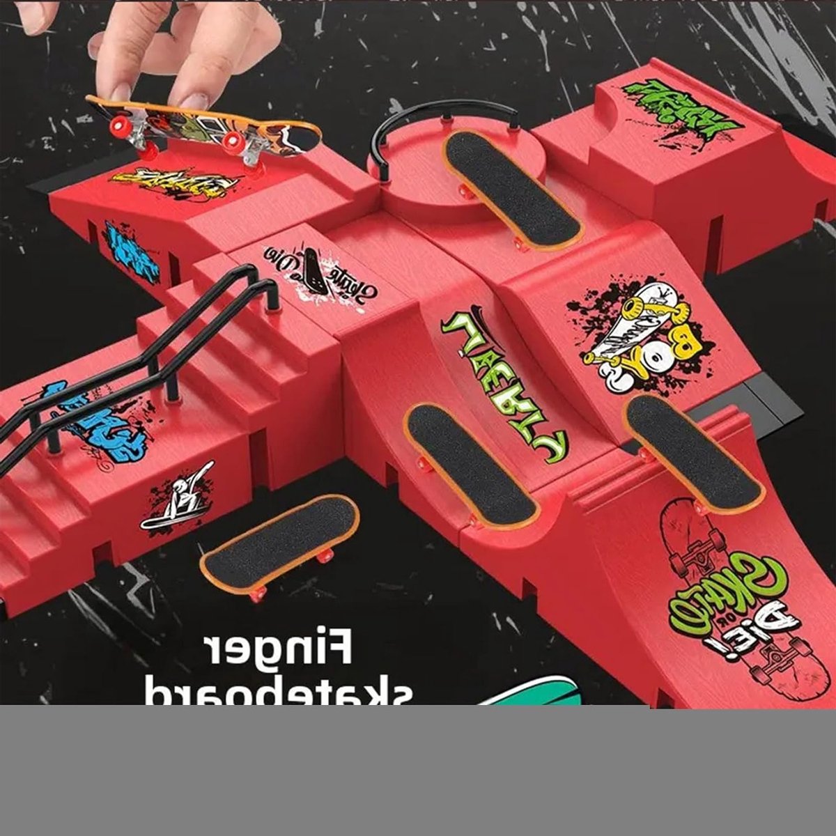Mini Fingerboard Set met Skateboard en Ramp - Ideaal voor Sporttraining en Tricks met Reserve Onderdelen