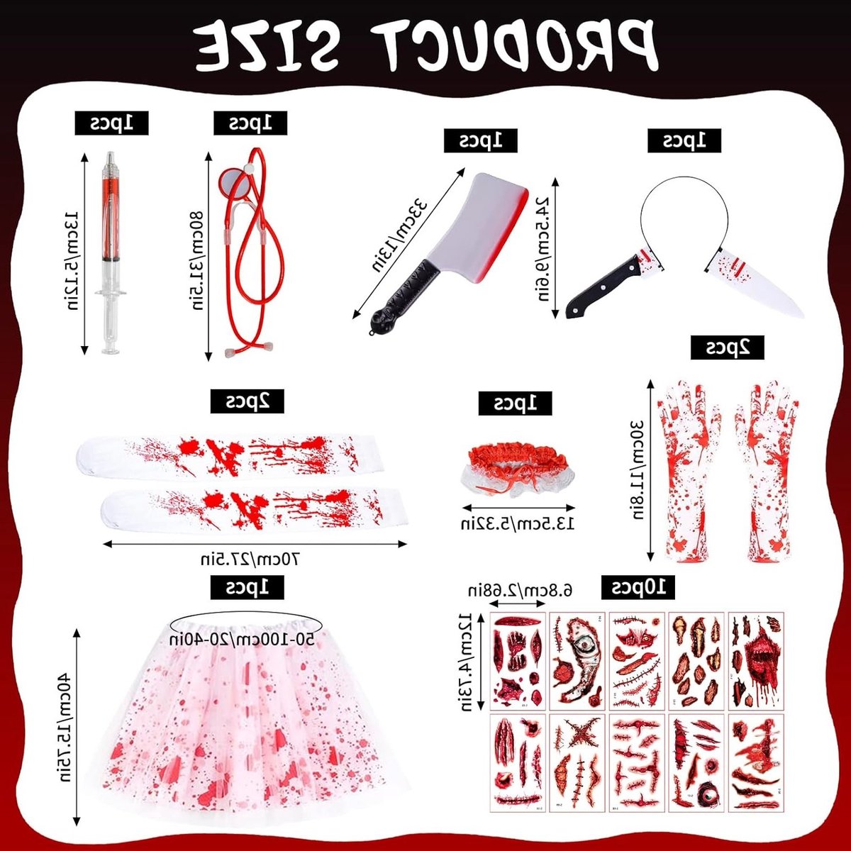 Halloween Zombie Verpleegster Kostuum met Bloed Tutu Rok voor Vrouwen - Griezelige Verkleedkleding voor Carnaval en Feestjes