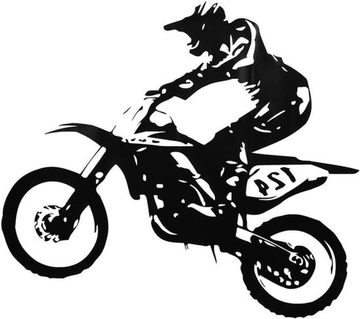 Zwarte PVC-muursticker Motorsport kunstafdruk - Thuis kamer decoratie - Verwijderbaar en n