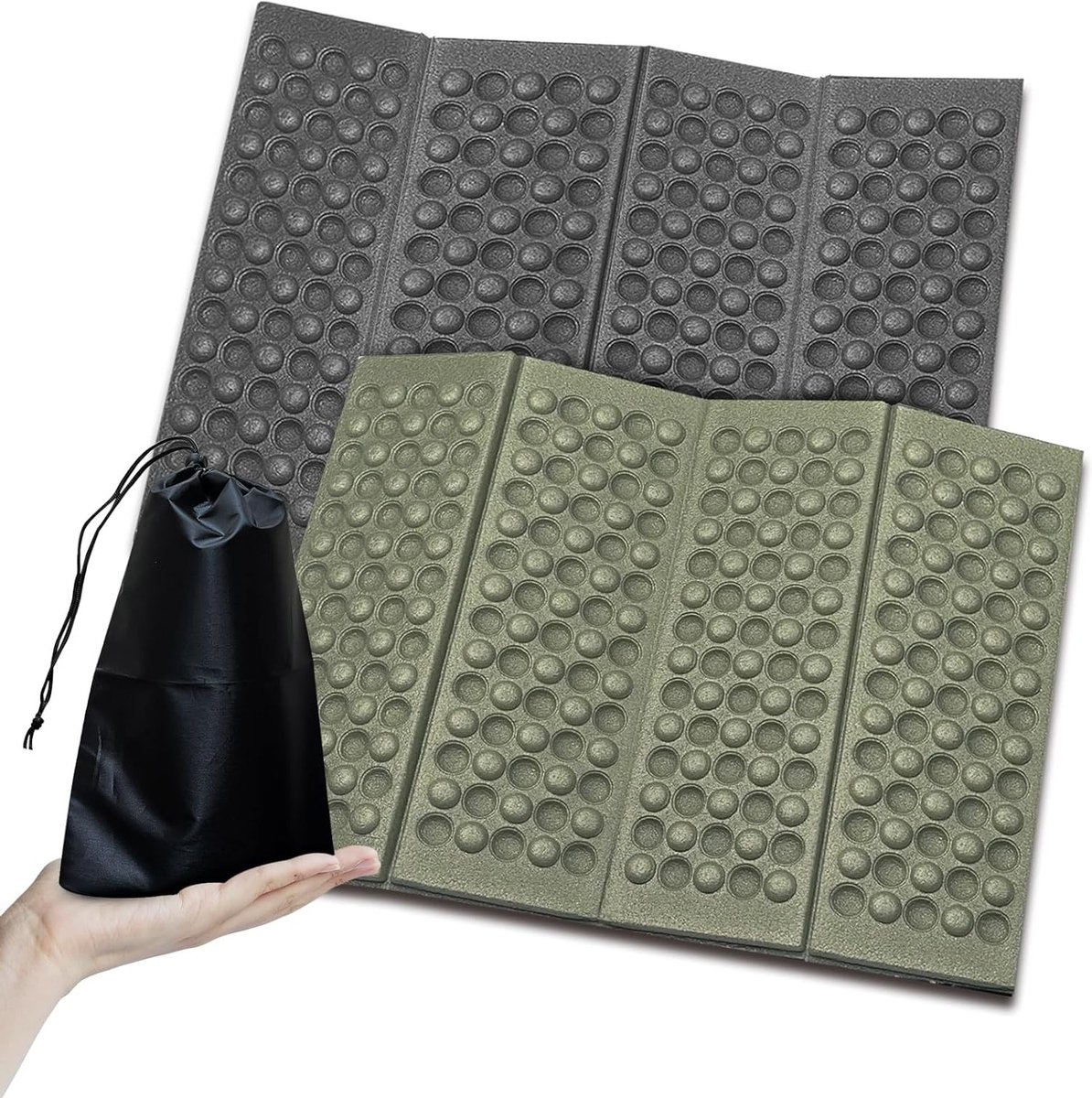 Vouwbare Buiten Zitkussens - Ultralichte Schuim Kussens voor Kamperen, Picknicken en Wandelen met Opbergzak - 39cm x 29cm