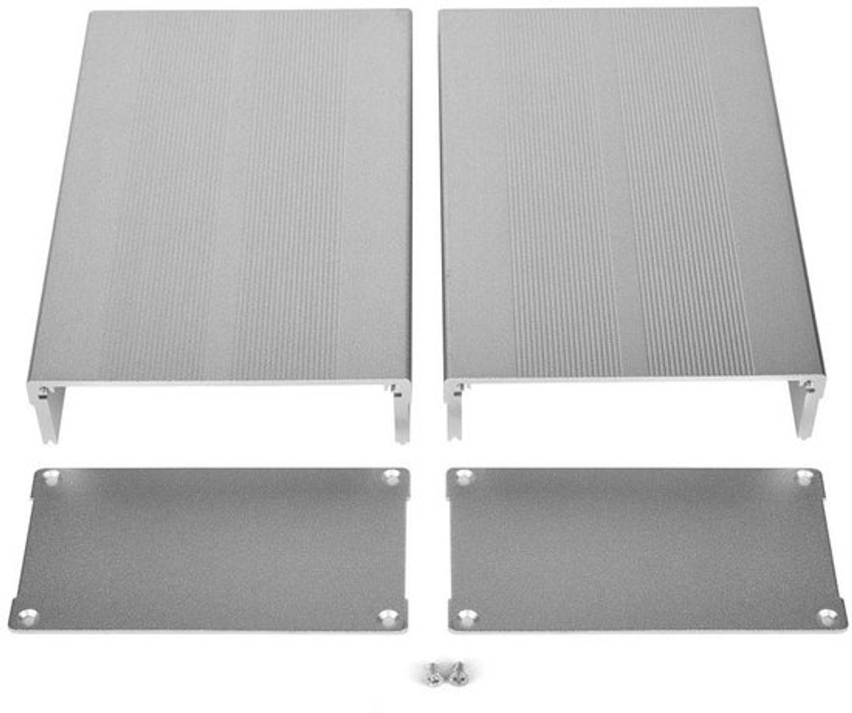 55x106x160mm Elektronische Projectdoos in Zilver - Aluminium Behuizing voor Elektronische Componenten en DIY Projecten