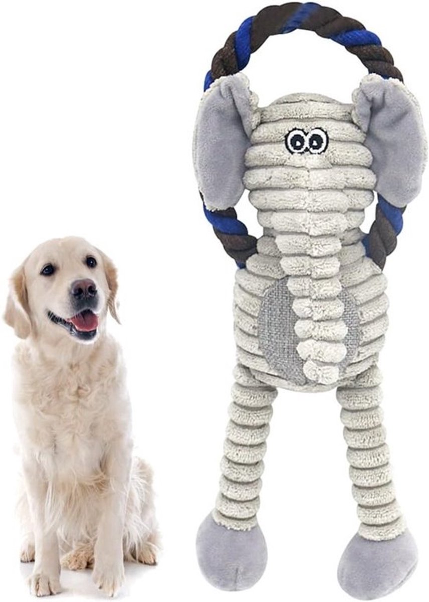 Pluche Olifant Speelgoed voor Honden, Squeaky Hondenspeeltje voor Grote en Kleine Honden, Ideaal voor Verveling en Speelplezier