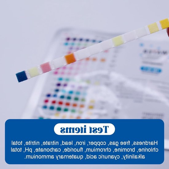 Complete Set van 16 in 1 Water Test Strips voor Drinkwater - Test Hardheid, Lood, Ijzer en Koper - 50 Stuks voor Eenvoudige Kwaliteitscontrole van Water — afbeelding 4