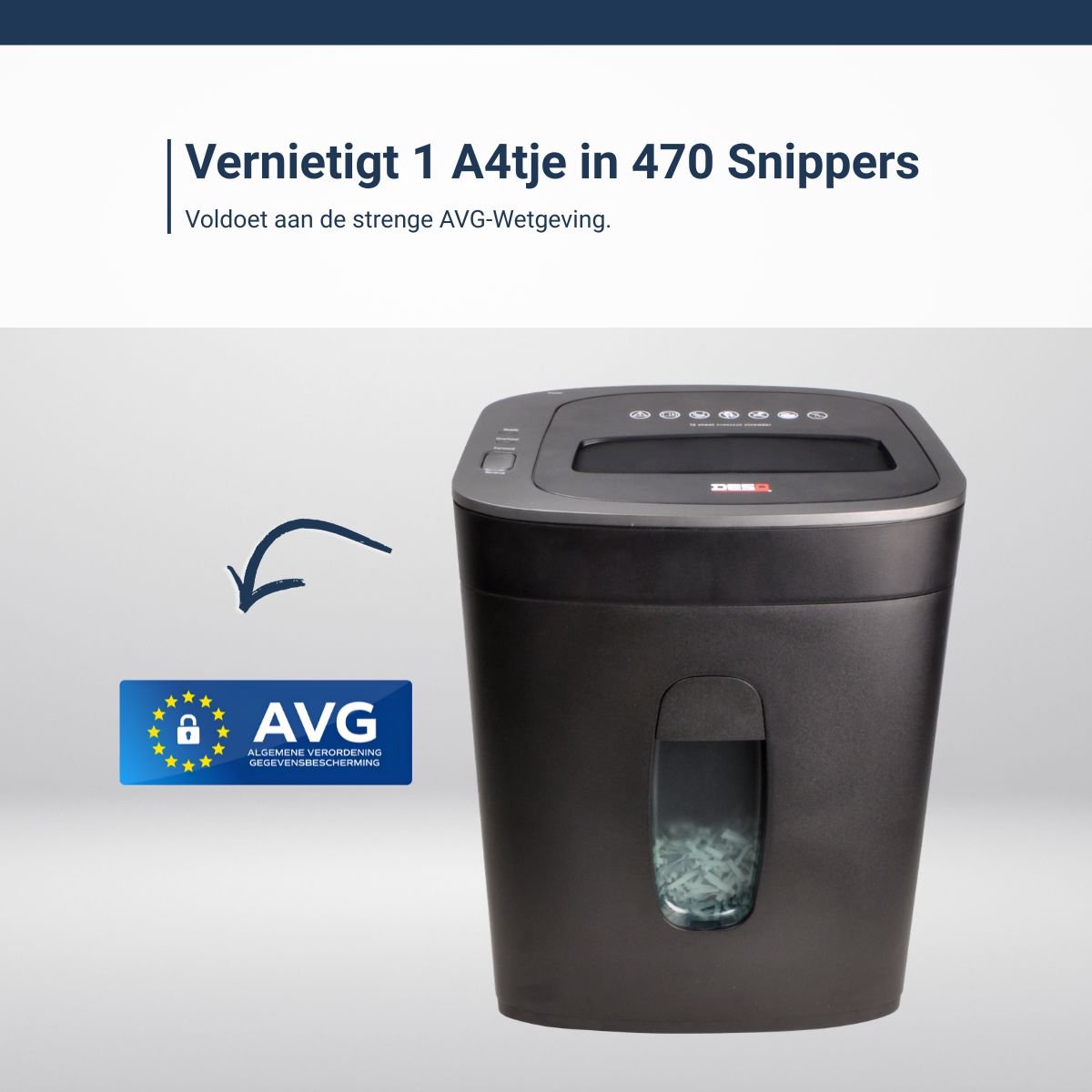 DESQ Papierversnipperaar - 12 vel - Slechts 60dB thumbnail 3
