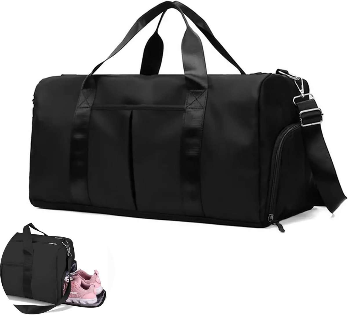 SnelShoppen - Sporttas, Reistas, Gymtas met Schoencompartiment en Vochtcompartiment, Waterdichte Duffel Bag, Draagbare Zwemtas voor Mannen en Vrouwen,