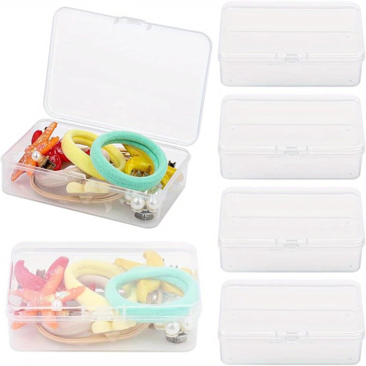 SnelShoppen - 6 Stuks Transparante Opbergdozen met Deksel, Mini Plastic Sorteringsboxen voor Kralen, Sieraden, Schroeven, Handwerken, Lichtgewicht en