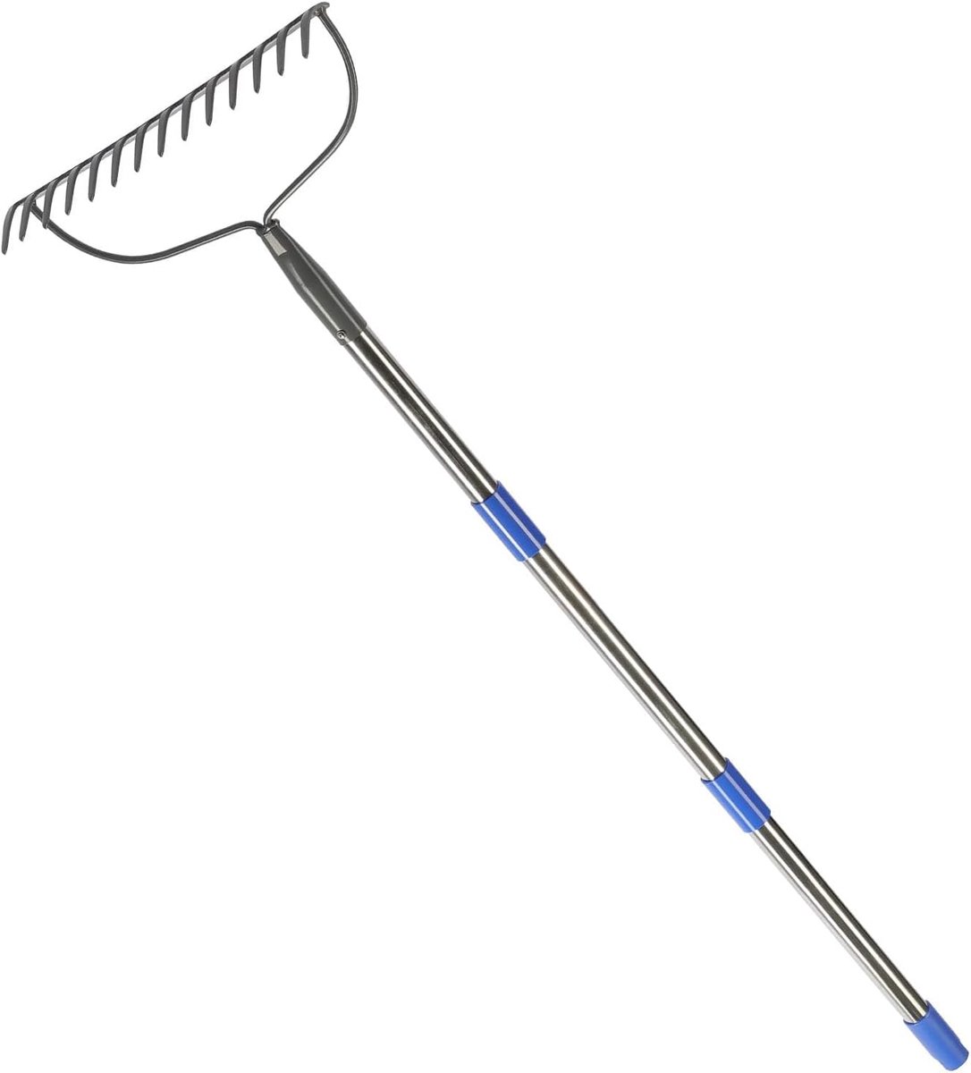 SnelShoppen - Bow rake met 14 tanden (180 cm) voor tuinonderhoud, gripvriendelijke steel, ideaal voor het harken van bladeren en tuinresten, duurzaam