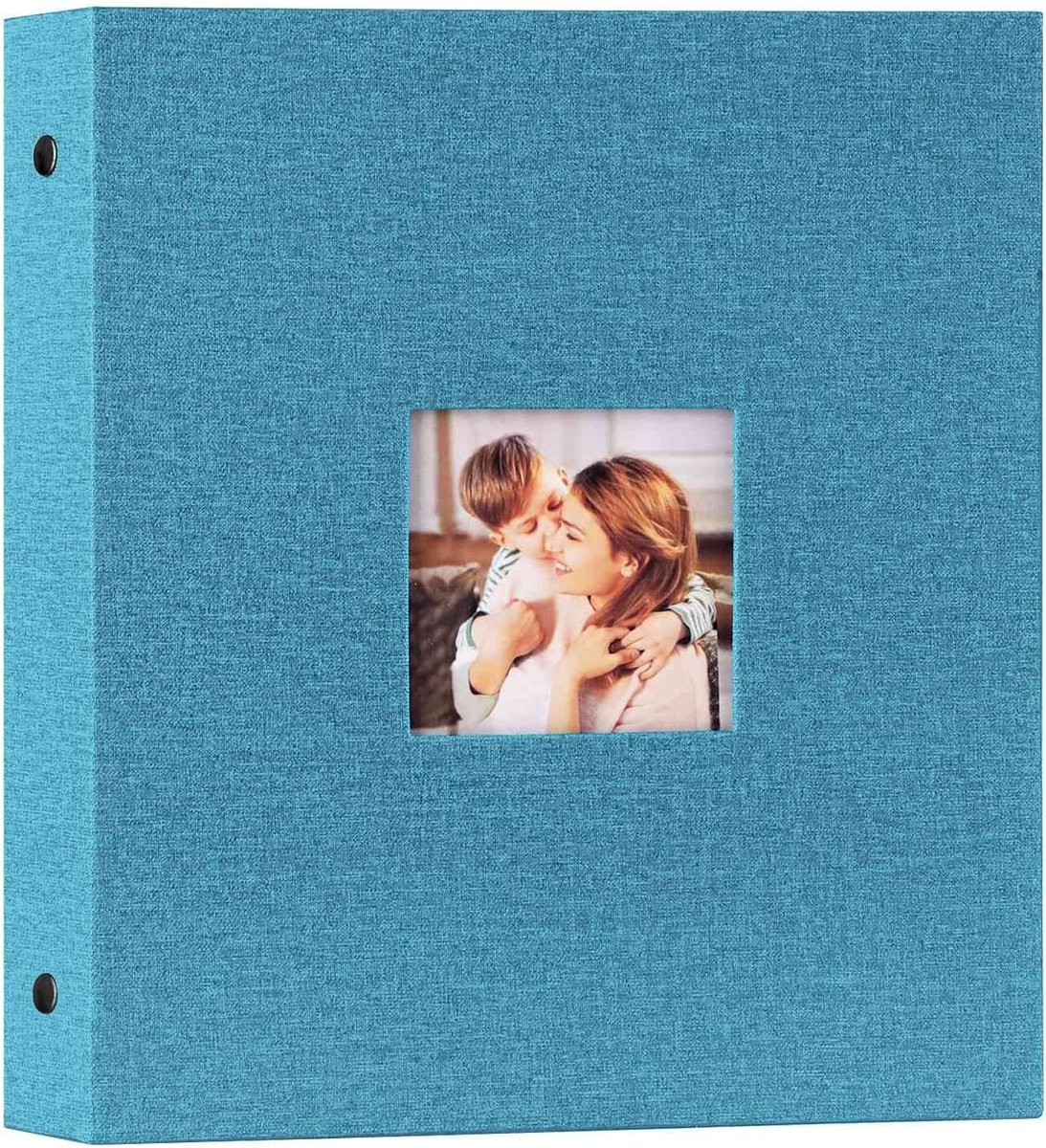 SnelShoppen - Fotoalbum 13x18 cm - 200 Fotonummers - Luxe Linnen Cover - Teal Groen - Ideaal voor Herinneringen, Feesten en DIY Projecten