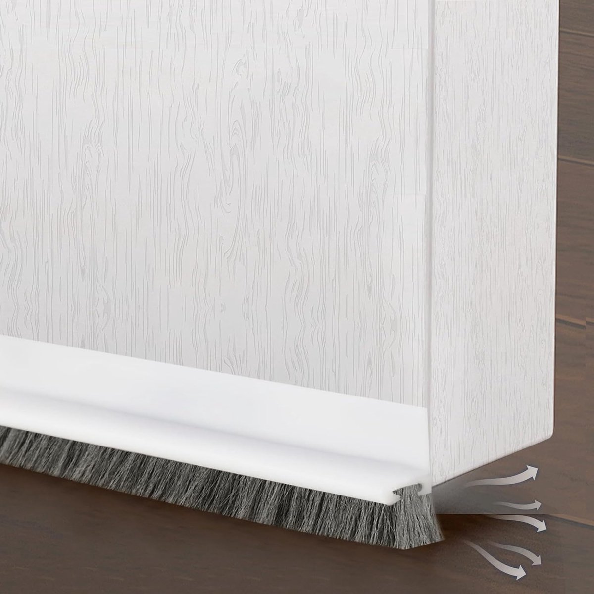 SnelShoppen - Deur Dichtstopper 100 cm - Borstelafdichting - Zelfklevend Vloerdichtmiddel Tegen Stof, Koude en Geluid - Perfect voor Slaapkamers, Kind