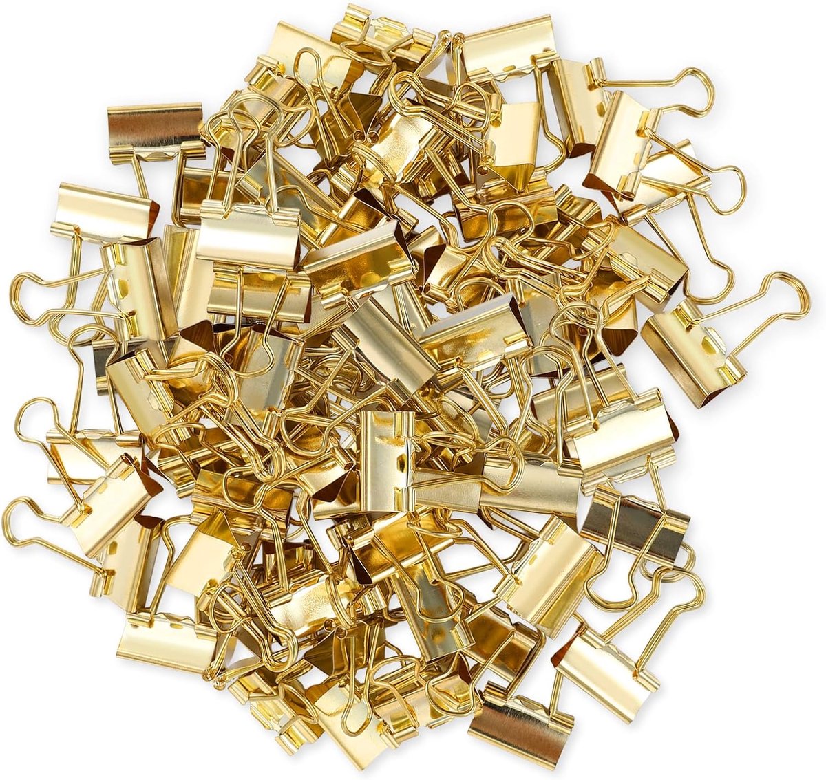SnelShoppen - 80 Stuks Vouwklemmen 19 mm Gouden Binderclips Metaal Kantoorclips Multifunctionele Clips voor Thuis, Kantoor en Organisatie