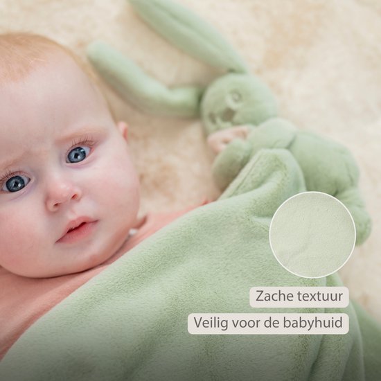 Nattou Lapidou Baby Dekentje met Knuffel - 50 x 50 cm - Doudou Konijn - Baby Cadeau - Poederroze van Nattou — afbeelding 2