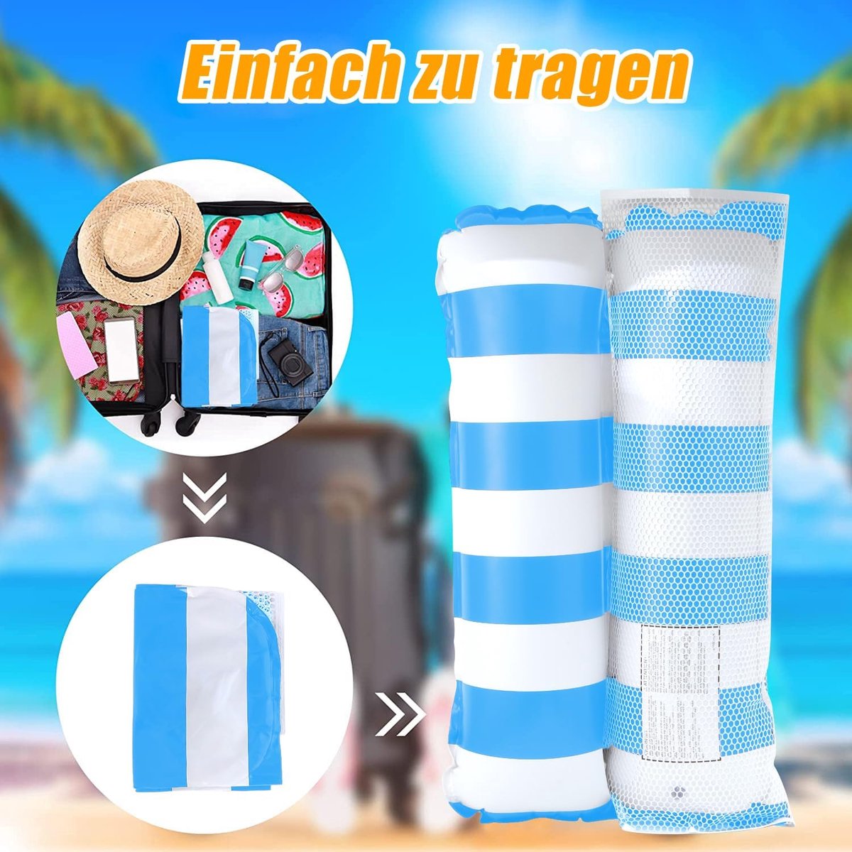 SnelShoppen - 4-in-1 Opblaasbare Water Hammock, Luchtbed, Zwembadaccessoires, Multifunctionele Lounge, Geschikt voor Volwassenen en Kinderen, Ideaal v