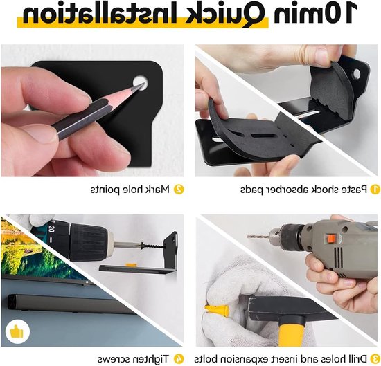 Soundbar Ophanging - Muurbeugel Speaker - TV Geluid Verbeteren - Krasbestendig EVA - Tot 15kg - Zwart — afbeelding 3