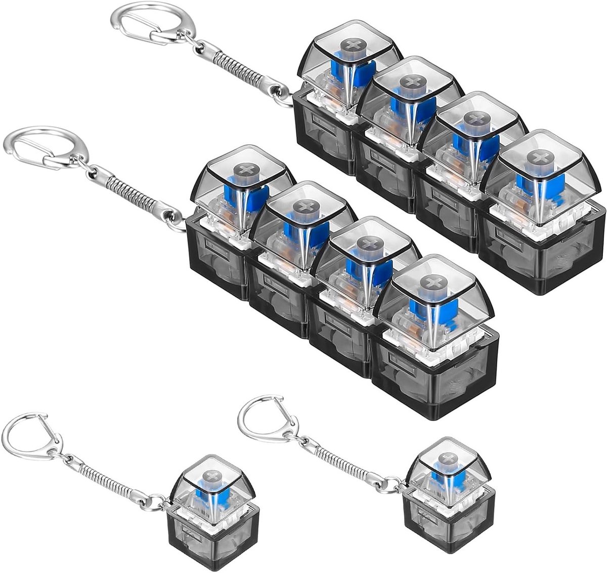 Stressverlichtende Fidget Toys Set van 4 - Creatieve Clicker en Sleutelhanger voor Volwassenen om Spanning te Verminderen en Focus te Verbeteren