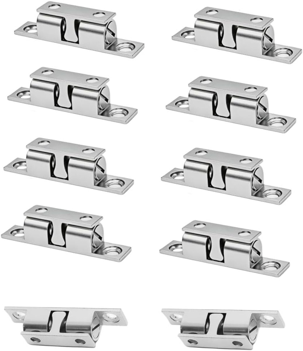 10 Stuks Verstelbare Dubbele Ball Clasps voor Kastdeuren en Meubels - Sluitingen voor Deuren en Magneten (Zilver, 40mm)