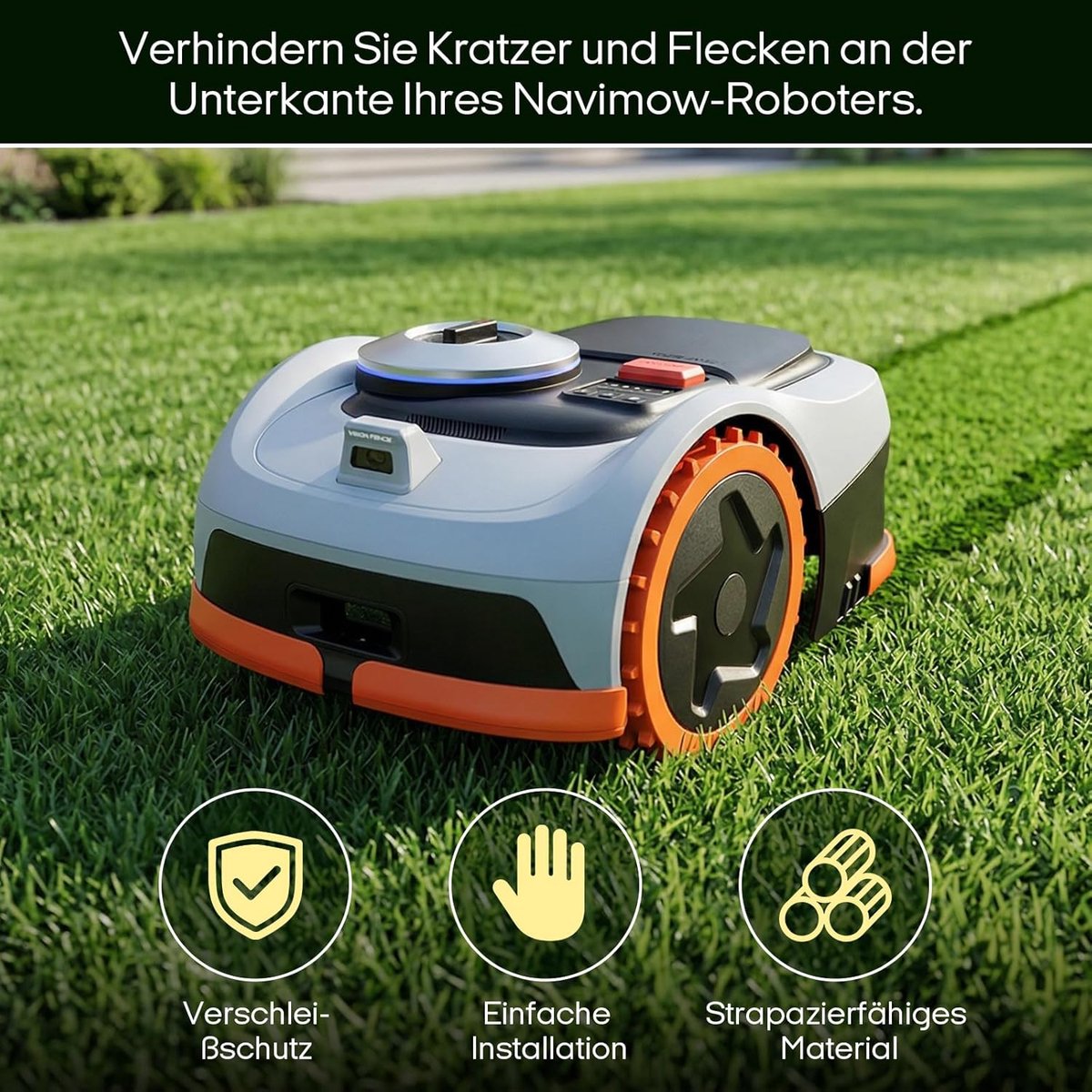 Randbescherming Robotmaaier - Bumper Bescherming - Gazon Onderhoud - Schroefloze Installatie - 1 Set (4 stuks) - Oranje