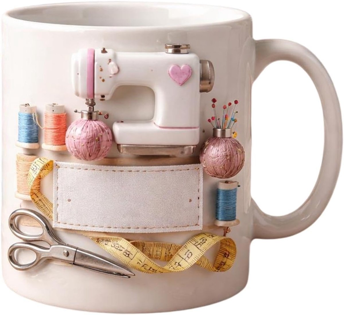 Naaimachine Mok - Koffiemok Creatief - Dranken Genieten - Creatief Naai-ontwerp - 350 ml - Wit