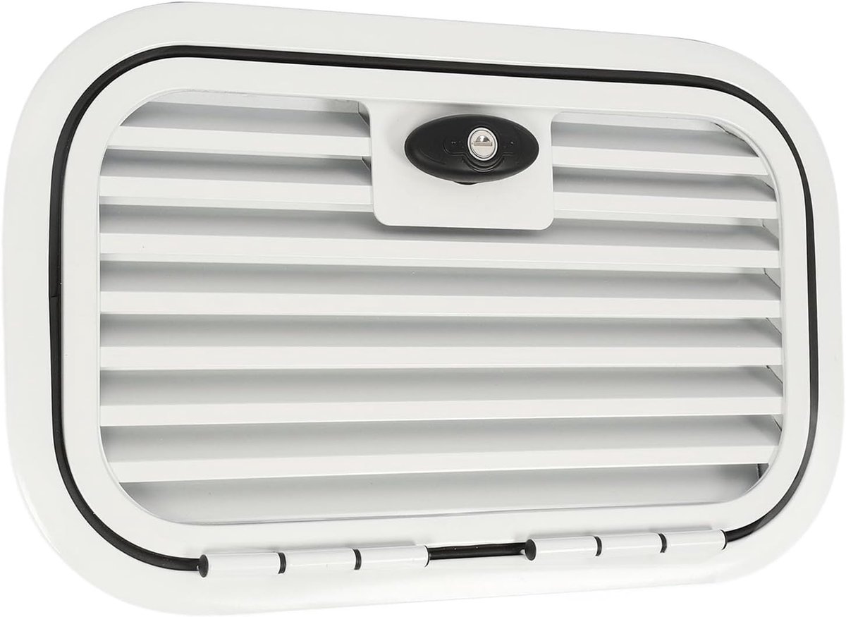 RV Opbergdeur - Camper Deur - Veilige Opslag - Geventileerd Rooster - 425x325mm - Zilver