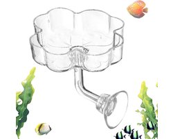 Aquarium Voerbak - Vis Voedsel Container - Georganiseerd Voeren - Transparant Ontwerp - 6x6x4 cm - Transparant