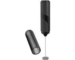 Melkopschuimer Elektrisch - Schuimmaker Mixer - Dranken Bereiden - Oplaadbaar ABS RVS - 22.5 x 3.5cm - Zwart
