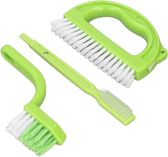 3-pack Tegelvoegschrobborstel voor Diepe Reiniging, Hoekschrobborstel voor Badkamer, Keuken en Douchevloeren met Ergonomisch Handvat van Merkloos	 — afbeelding 4