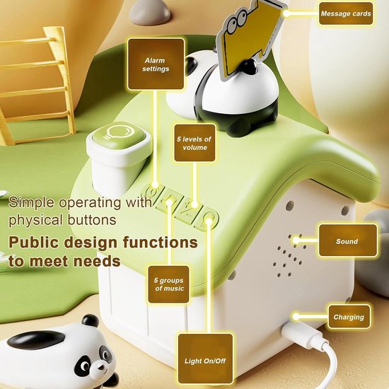 Kinderwekker Digitaal - Nachtlamp Wekker - Ochtend Routine - App Gestuurd - 5 x 374 inch - Groen — afbeelding 3