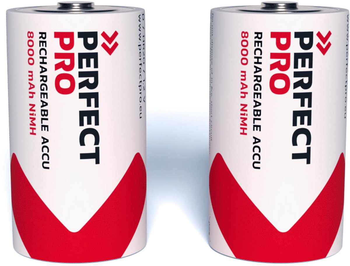 Bol.com Perfectpro D-cel - NiMH 8000 mAh - 2 stuks D - B-D2 aanbieding