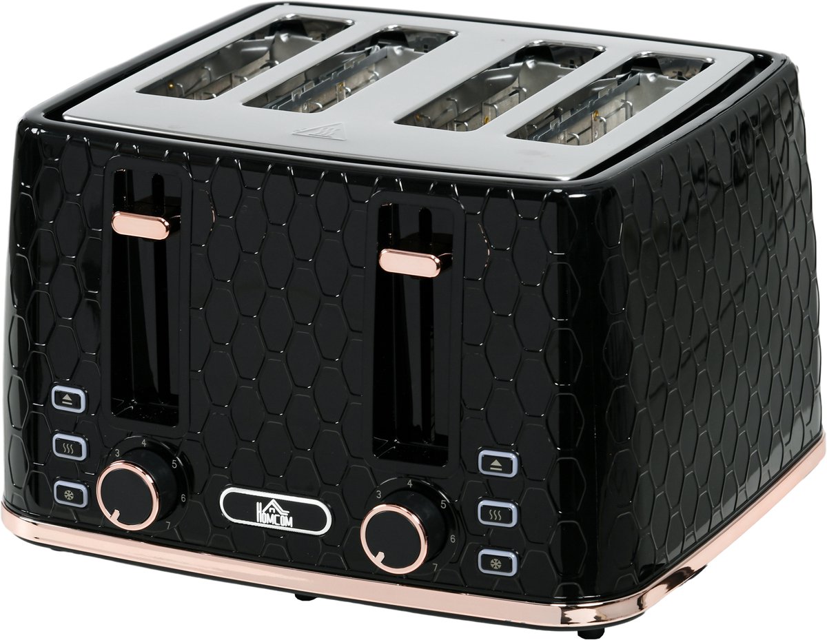 Homcom Broodrooster-Kunststof-29,3L x 27,6B x 18,9H cm-Zwart