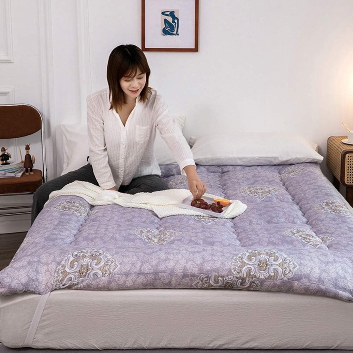 Japanse Vloerfuton - Tatami Mat Slaapkussen - Comfortabel Slapen - Duurzaam Slijtvast Ontwerp - 120 x 200 cm - Veelkleurig