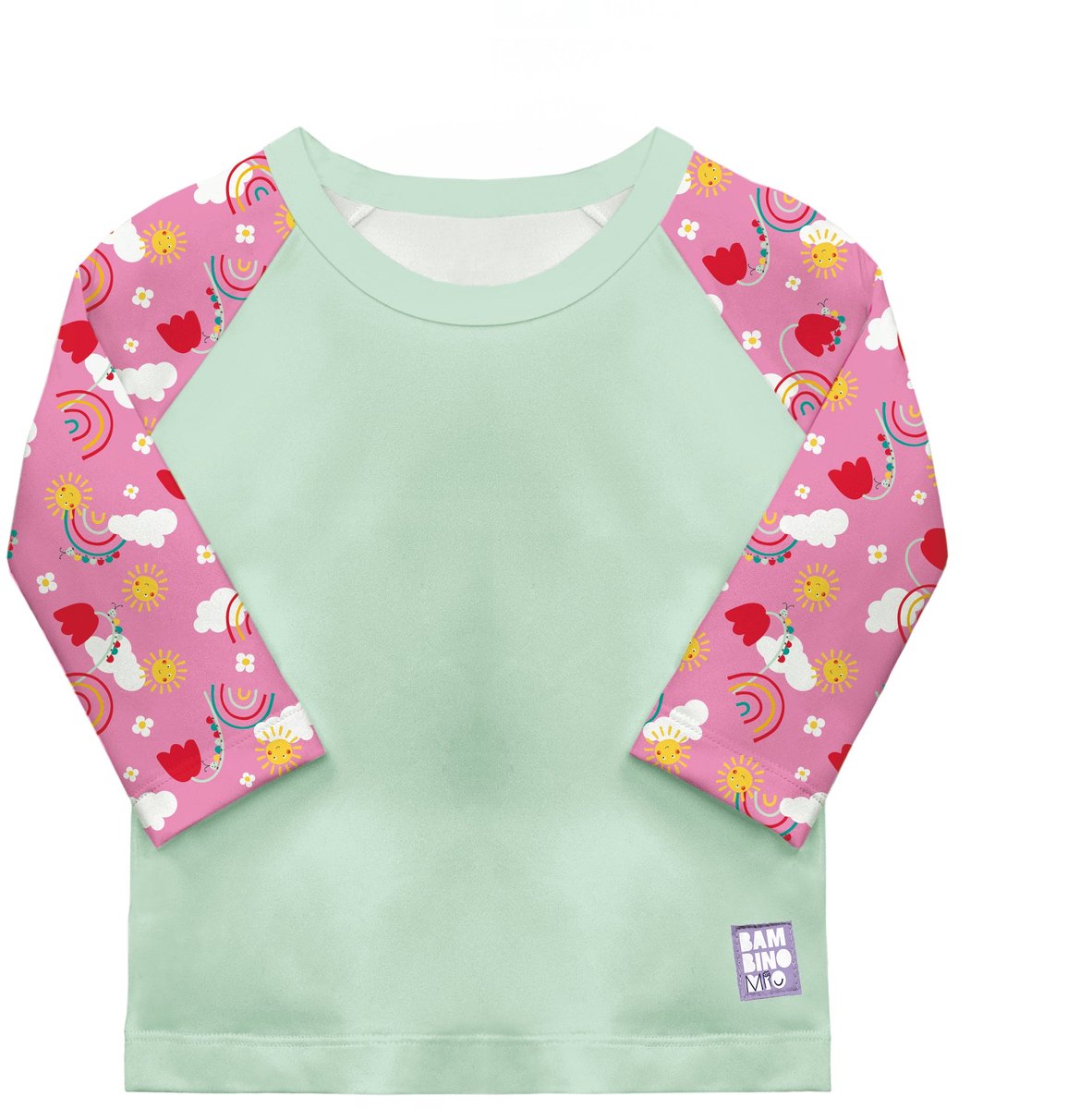 Baby UV-zwemshirt UPF 40+ met lange mouwen – Happy Days motief