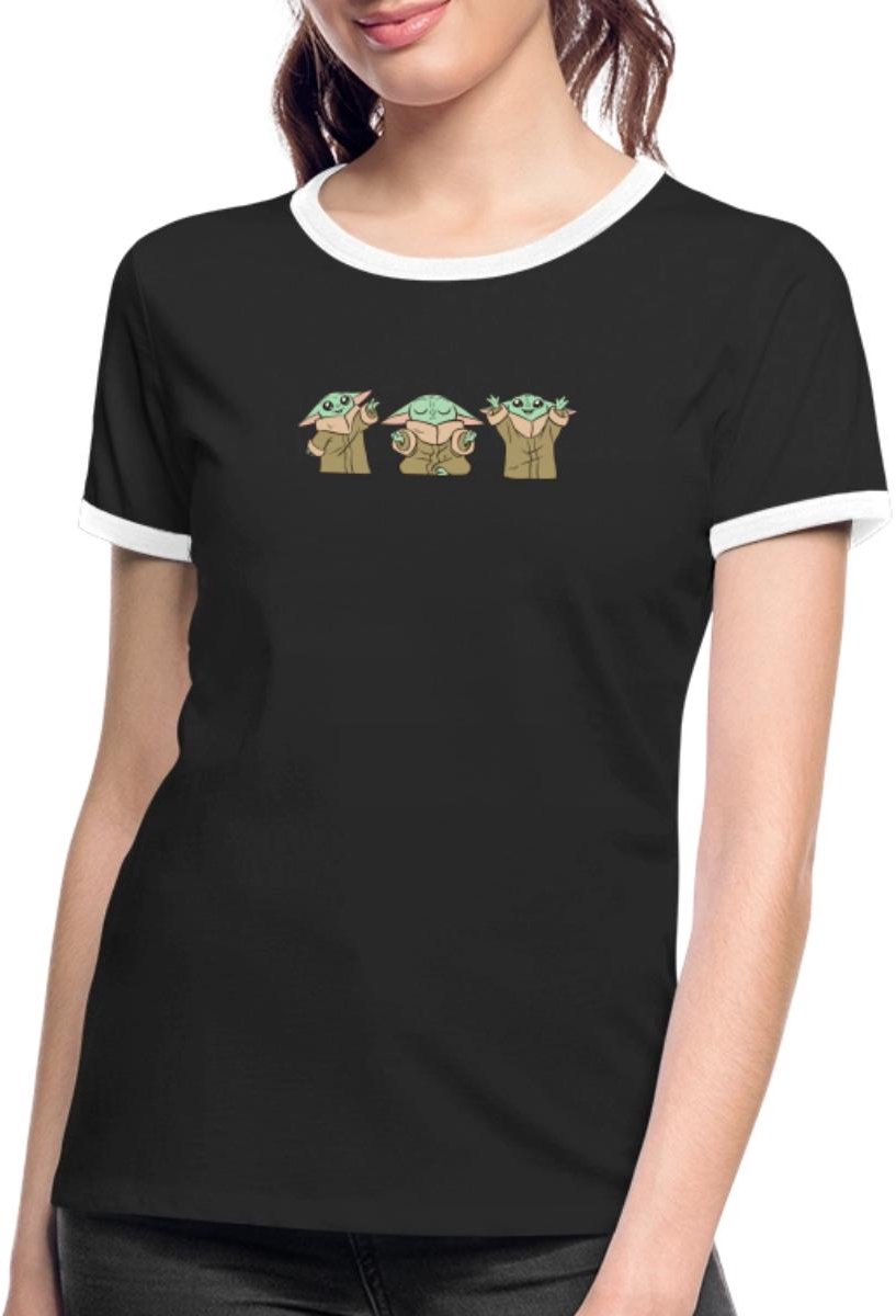 Star Wars Mandalorian Baby Yoda Vrouwen Contrast Shirt