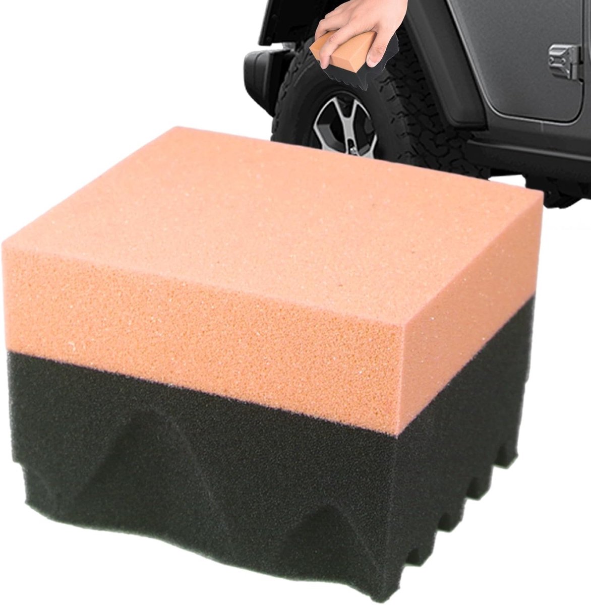 Banden Applicator - Schuim Wax Pad - Auto Onderhoud - Ergonomisch Handvat - 95x85x65 cm - Oranje