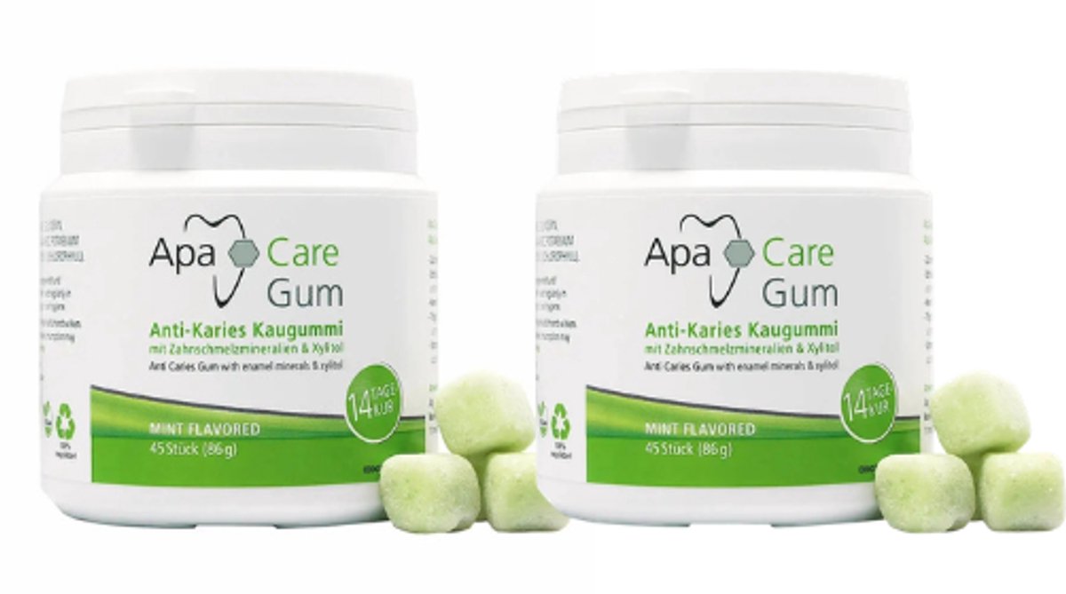 ApaCare Anti-Cariës Kauwgom - 2 x 45 stuks - Voordeelverpakking